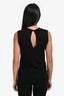 Gucci Black Leather Detail Sleeveless Top Size S