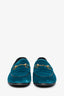 Gucci Turquoise Velvet Jordaan Loafers Size 36