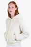 Celine White Alpaca Blend Teddy Hoodie Size XS