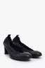 Pre-loved Chanel™ Black Leather Cap Toe Pumps Size 40.5