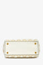 Christian Dior 2018 Cream Leather Medium Studded Supple Lady Dior Bag
