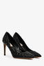 Valentino Black Quilted Leather Studded Heels Size 37.5