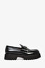 Gucci Black Leather Horsebit Platform Loafers Size 40