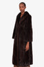 Vintage Dark Brown Mink Fur Long Coat est Size M