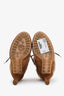 Gucci Brown Suede Fur Trim Lace-Up Boots Size 38