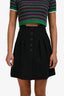 Maje Black High Waisted Pleated Skirt Size 34