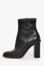 Valentino Black Leather Rockstud Ankle Boots Size 38.5