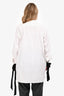 JW Anderson White Cotton Poplin Tuxedo Shirt with Black Cuff Ties Size 8