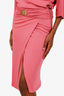 Pucci Pink Draped Belted Midi Dress Size 6