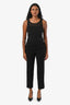 Maje Black Sheer Knit Sleeveless Jumpsuit Est Size 36