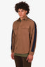 Burberry Brown Wool Button-Up Shirt Size L Mens
