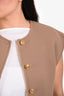 Gucci Beige/Tan Wool GG Monogram Reversible Accent GG Button Up Vest Cardigan Size 40