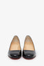 Christian Louboutin Black Patent Leather Round Toe Pumps Size 36