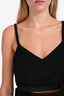 Miu Miu Black Wool Silk Logo Bralette Top Size 38