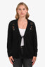 Sandro Black Wool Cashmere Blend Eyelet Cardigan Size 1