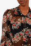 Dolce & Gabbana Black Floral Silk Blouse Size 42
