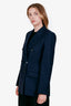 Gucci Navy Jacquard Oversized Blazer Size 42