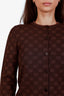 Gucci Brown GG Jacquard Logo Cardigan Size L