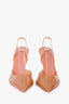 Amina Muaddi Nude PVC 'Holli Slingback' Heels Size 38.5
