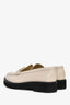 Salvatore Ferragamo Cream/Black Leather Loafers Size 10