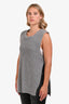 Sibel Saral Grey Extrafine Merino Wool Cableknit Sweater Vest Size Medium