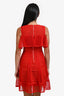 Maje Red Mesh Lace Off Shoulder Mini Dress Size 1