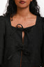 A Bronze Age Black Crinkled Effect Harmony Tie Top Size M