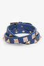Valentino Blue Leather Rock Studs Bracelet
