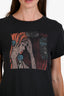 Re/Done Black Cotton 'Just Bring Wine!' Short Sleeve T-Shirt Size S