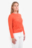 Gucci Orange Cashmere Silk Blend Logo Cardigan Size S