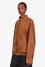Loro Piana Brown Suede Zip Up Bomber Jacket Size XL