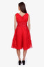 Dolce & Gabbana Red Lace-Detailed Sleeveless Midi Dress Size 44