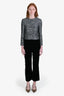 Saint Laurent Black Velvet Wide Leg Trousers Size 38