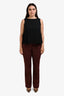 Etro Red/Black Wool Cotton Plaid Tapered Pants Size 46