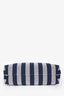 Mansur Gavriel Blue/White Striped Canvas Tote with Strap