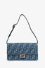Fendi Blue Denim FF Jacquard Baguette Wallet On Chain