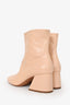 Maison Margiela Nude Leather Block Heel Boots Size 40