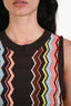 Missoni Brown/Multi Sleeveless Zigzag Sweater Mini Dress with Slip Size M