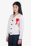 Ami Paris Off-White Wool Ami de Coeur Cardigan Size XS