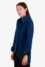 Pre-loved Chanel™ 13K Blue Wool Asymmetric Double Breasted Coat Size 38