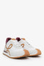 Loewe White/Burgundy Suede Nylon Flow Runner Sneakers Size 37
