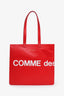 Comme des Garçons Red Leather Tote Bag