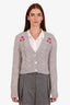 Alessandra Rich Grey Alpaca Wool-Blend Cropped Sweater Size 38