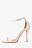 Schutz White Leather Ankle Strap Heels Size 39