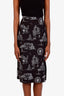 Off-White Black/White Embroidered Patterned Midi Skirt Size 34