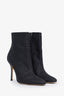 Manolo Blahnik Black Glitter Accents Ankle Boots Size 36.5