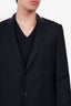 Christian Dior Navy/White Virgin Wool Single Breasted Blazer Size 48