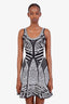 Diane von Furstenberg Black/White Zebra Print Knit Mini Dress Estimated Size XS