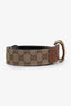 Gucci Brown Canvas Bamboo GG Logo Belt Size 85/34