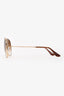 Ray Ban Gold Tone/Brown Aviator Sunglasses